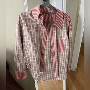 Out from under Urban Outfitters Pink Button Down